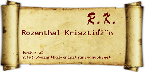 Rozenthal Krisztián névjegykártya